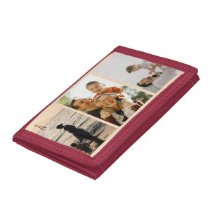 Custom Baby Pink 3 Photo Collage Photo Wallet