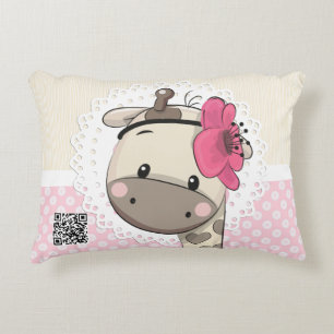 Custom Baby Pink Giraffe Access Pillow