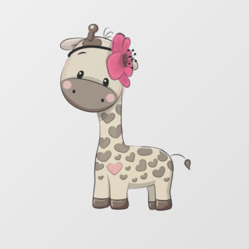 Custom Baby Pink Giraffe Window Cling 