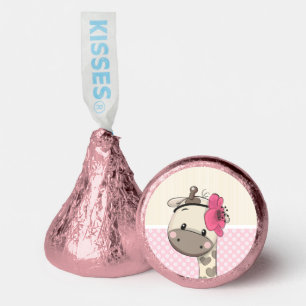 Custom Baby Pink Girl Giraffe Hershey®'s Kisses®