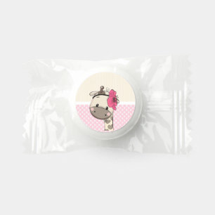 Custom Baby Pink Girl Giraffe Life Saver® Mints