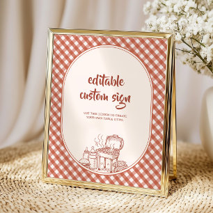 Custom Baby Q BBQ Couples Baby Shower Table Poster