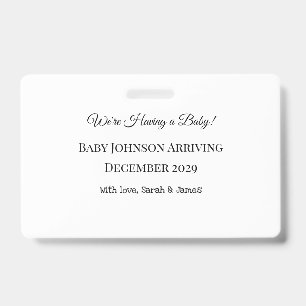 Custom Baby Reveal Card Badge