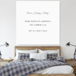 Custom Baby Reveal Card Canvas Print