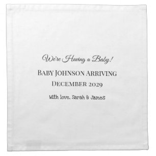 Custom Baby Reveal Card Cloth Napkin