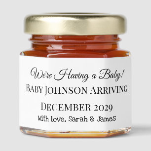 Custom Baby Reveal Card Honey Jar Favors