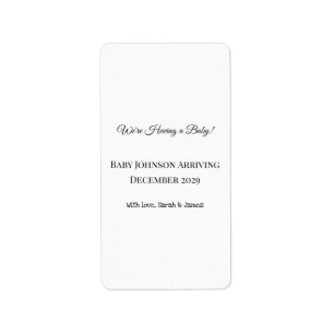 Custom Baby Reveal Card Label