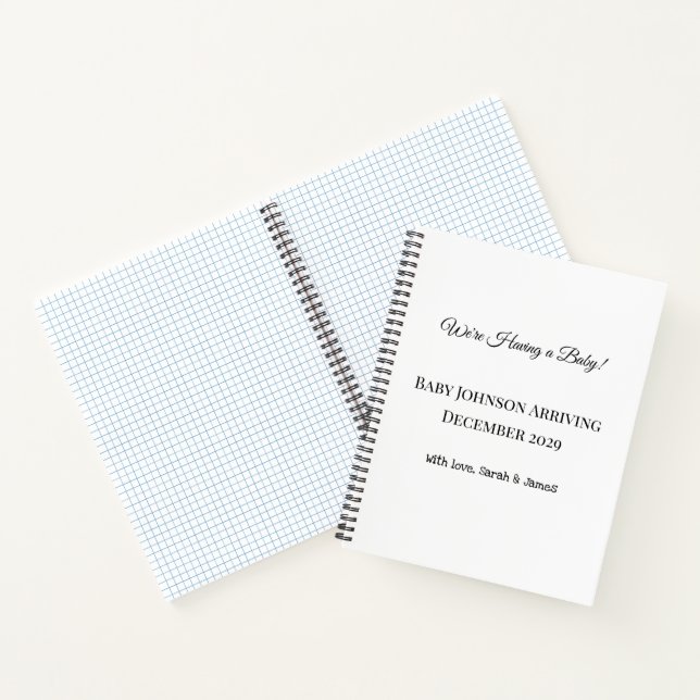 Custom Baby Reveal Card Notebook (Inside)