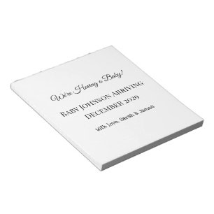 Custom Baby Reveal Card Notepad