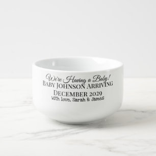 Custom Baby Reveal Card Soup Mug