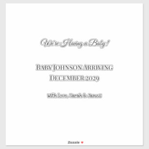 Custom Baby Reveal Card Sticker