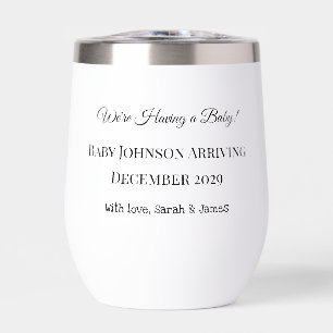 Custom Baby Reveal Card Thermal Wine Tumbler