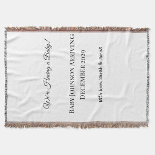 Custom Baby Reveal Card Throw Blanket