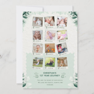 Custom Baby’s 1st Year Journey Photo Collage Invitation