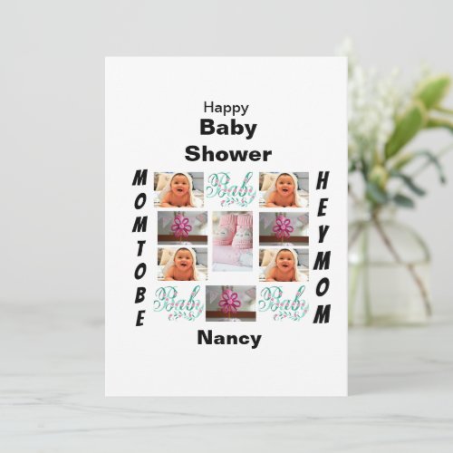 Custom Baby Shower 11 Photo Collage  Invitation