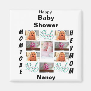 Custom Baby Shower 11 Photo Collage Magnet