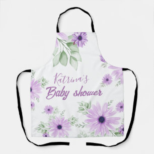 Custom Baby Shower Apron – Violet Watercolor