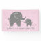 Custom baby shower banner sign with grey elephants