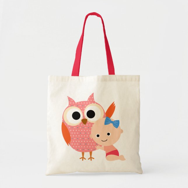 Custom Baby Shower/Birthday Owl Tote Bag (Front)
