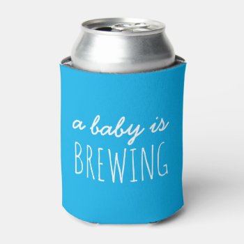 Custom Baby Shower Can Coolers  A Baby Is Brewing  Can Cooler by MoeWampum at Zazzle
