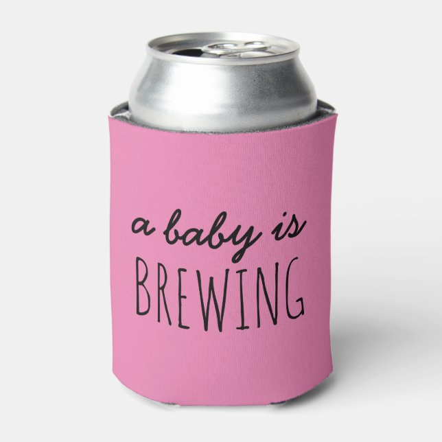 Custom Baby Shower Can Coolers, A Baby is Brewing  Cooler (Can Front)