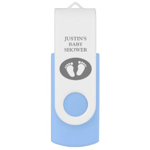 Custom baby shower footprints USB flash drive gift