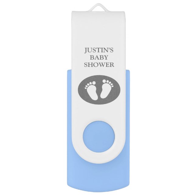 Custom baby shower footprints USB flash drive gift (Front Vertical)