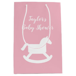 Custom baby shower gift bags with rocking horse