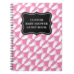Custom baby shower guest book with footprints