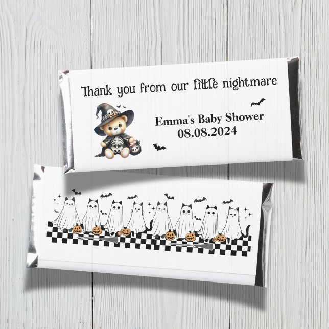 Custom Baby Shower Halloween Themed Party Treats Hershey Bar Favors (Creator Uploaded)