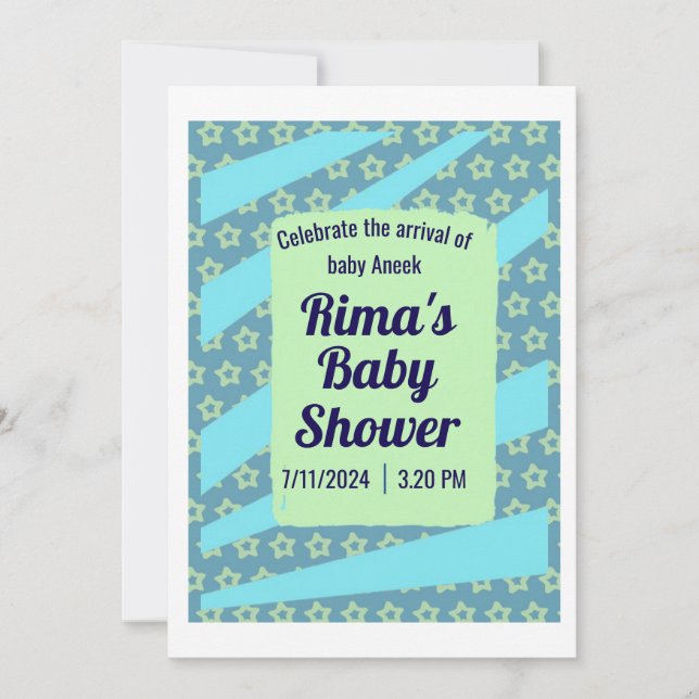 Custom Baby Shower Invitation Card for Rima  (Front)