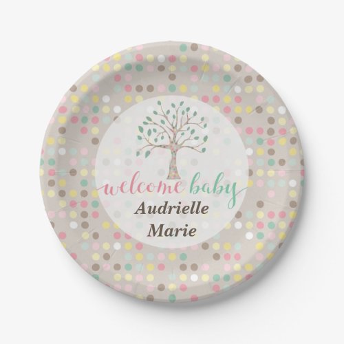 Custom Baby Shower Love Grows In Our Family Tree Paper Plates