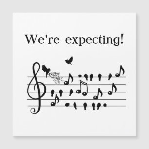 Custom Baby Shower Music Bird Notes Keepsake