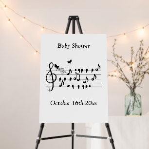 Custom Baby Shower Music Bird Notes Keepsake Foam Board