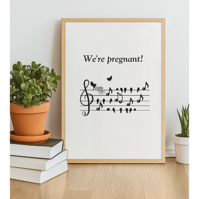 Custom Baby Shower Music Bird Notes Keepsake Poster (Creator Uploaded)