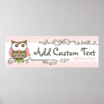 Custom Baby Shower Owl Banner Poster at Zazzle