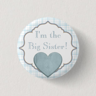 Custom Baby Shower Party I'm the Big Sister Button