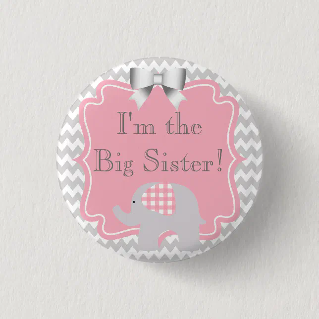 Custom Baby Shower Party I'm the Big Sister Button | Zazzle