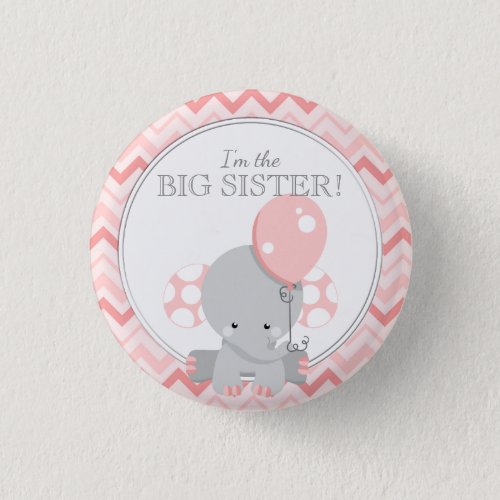 Custom Baby Shower Party IM THE BIG SISTER Pinback Button