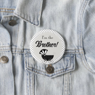 Custom Baby Shower Party I'm the Brother Button