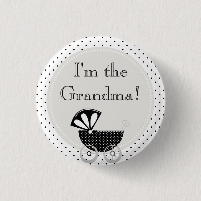 Custom Baby Shower Party I'm the Grandma Button (Front)