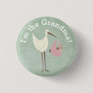 Custom Baby Shower Party I'm the Grandma Button