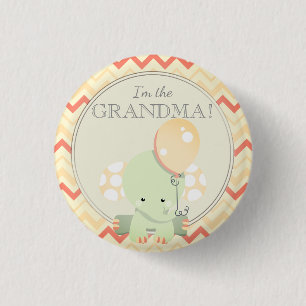 Custom Baby Shower Party I'M THE GRANDMA Button