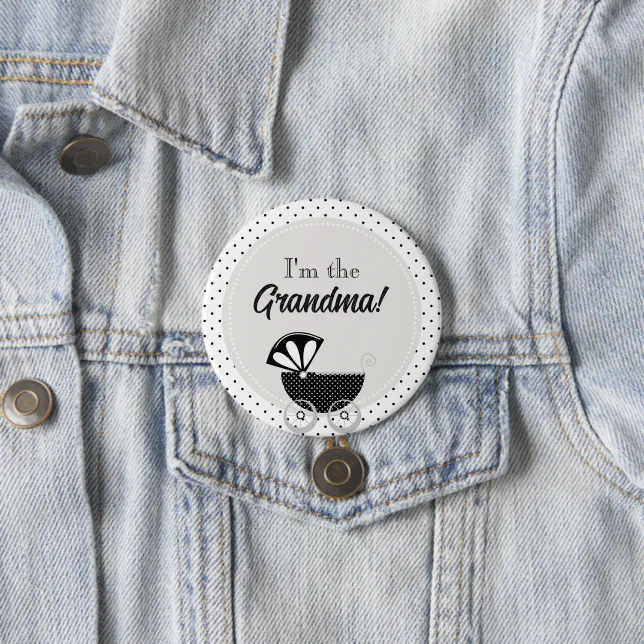 Custom Baby Shower Party I'm the Grandma Button | Zazzle