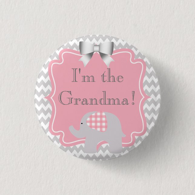 Custom Baby Shower Party I'm the Grandma Button (Front)