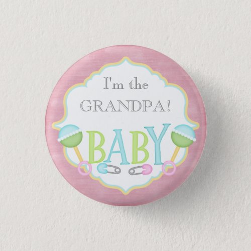 Custom Baby Shower Party Im the GRANDPA Button