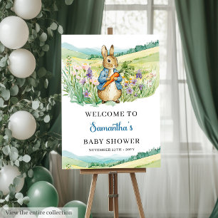 Custom Baby Shower Poster with Peter Rabbit Art