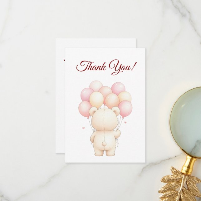 Custom Baby Shower Thank You Card (Front/Back In Situ)