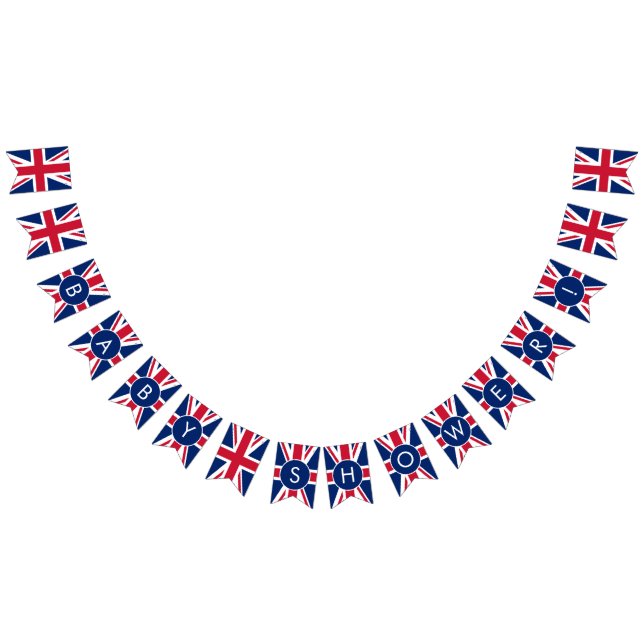 Custom Baby Shower Union Jack Bunting Flags (All)