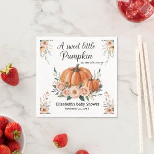 Custom Baby Shower with Pumpkin Design Napkins